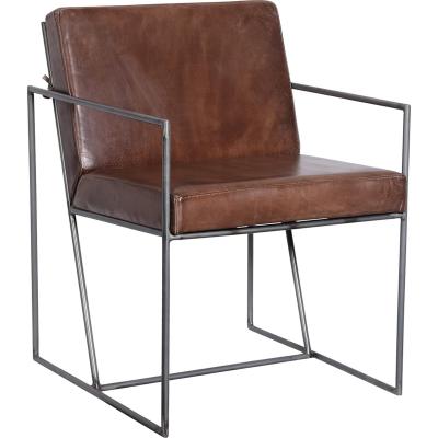  Moore læder loungestol - antikbrun fra Trademark Living i Jern (Varenr: M0216)