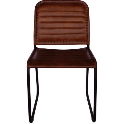 Spisebordstol i brun læder fra Trademark Living. MA0107