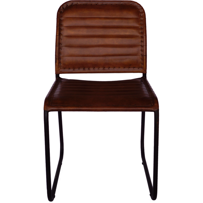 Billede af Spisebordstol i brun læder