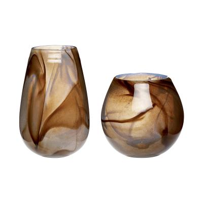 Brun Glas Vaser fra Hübsch Interiør. 280801