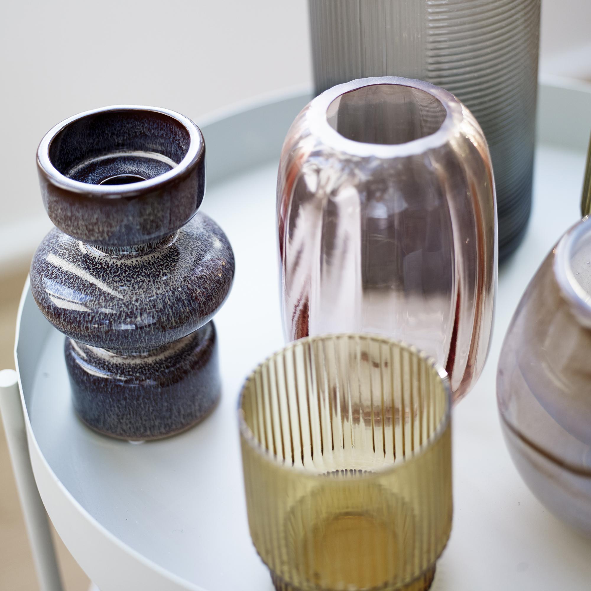  Leaf - Brun Glas Vaser - Mønster fra Hübsch Interiør i Glas (Varenr: 280801)