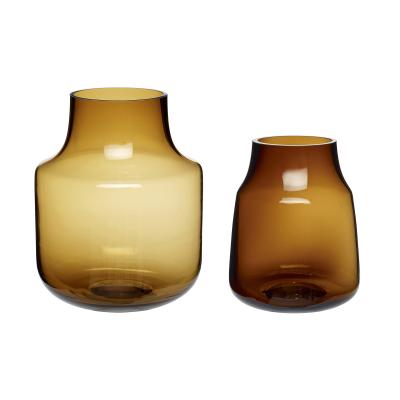 Brun Glas Vaser fra Hübsch Interiør. 280803
