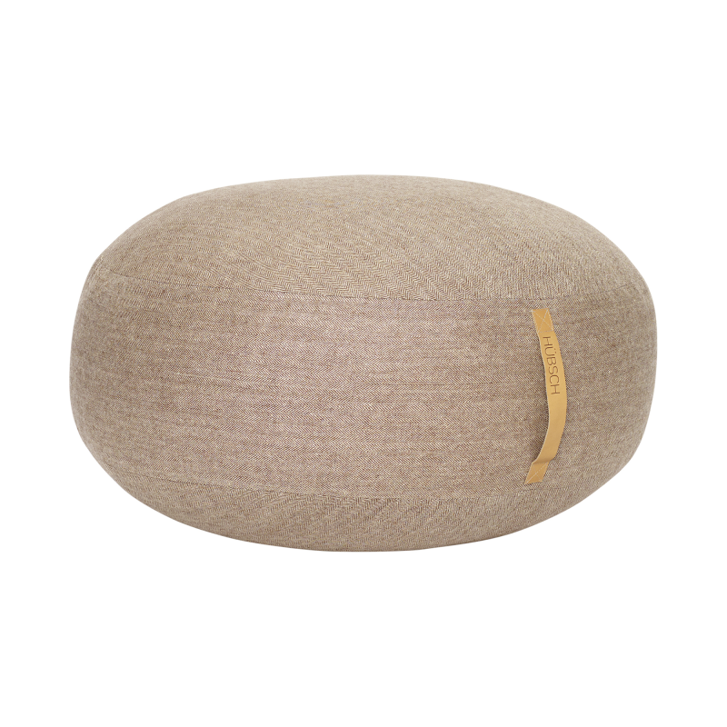 Mochi - Oval Brun Puf med læderhank