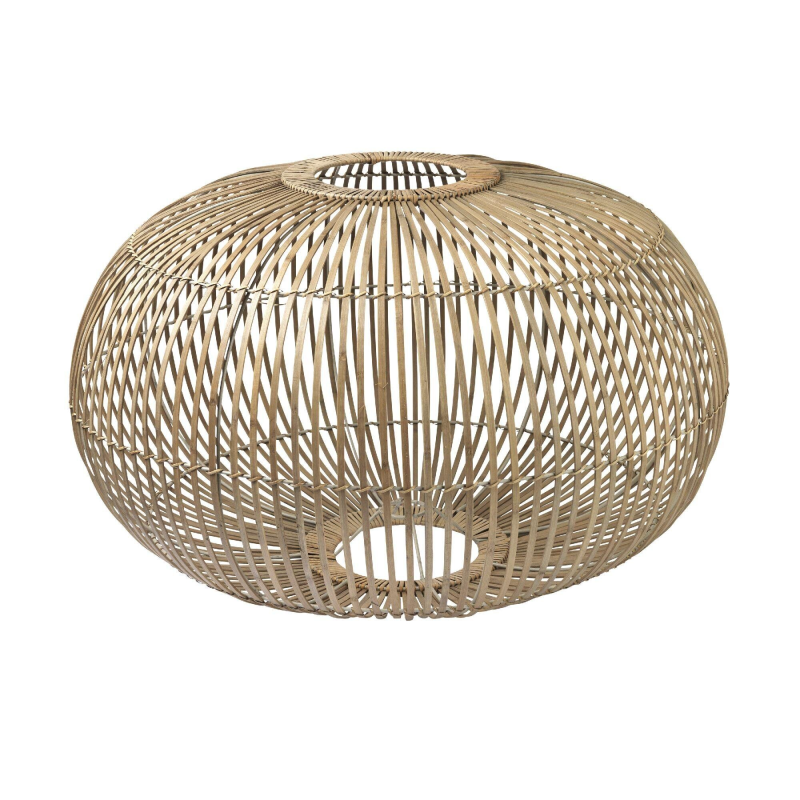 BROSTE COPENHAGEN Zep lampeskærm til ophæng - natur bambus, rund (Ø48)