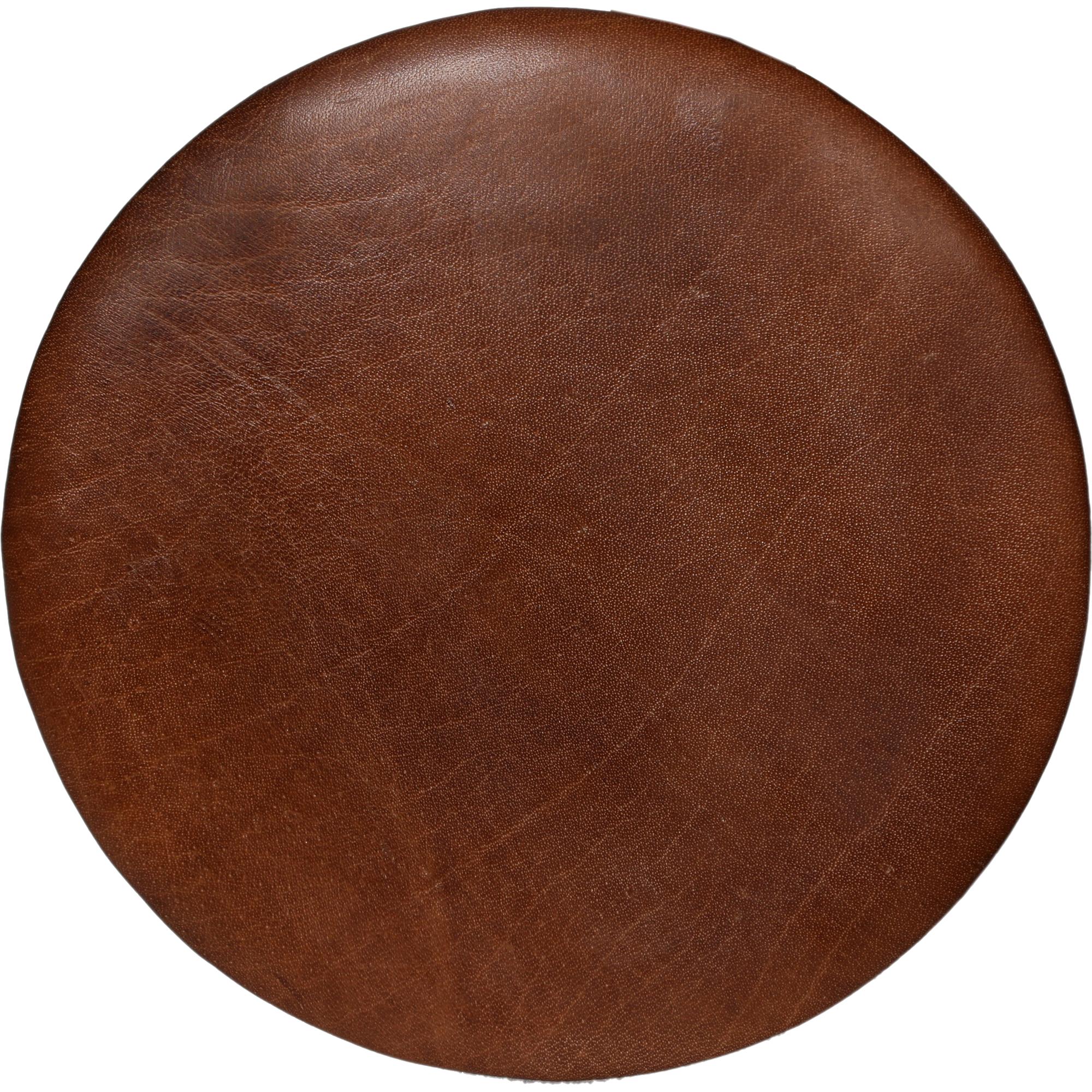  Rund læderpude i brun fra Trademark Living i Læder (Varenr: M1407)