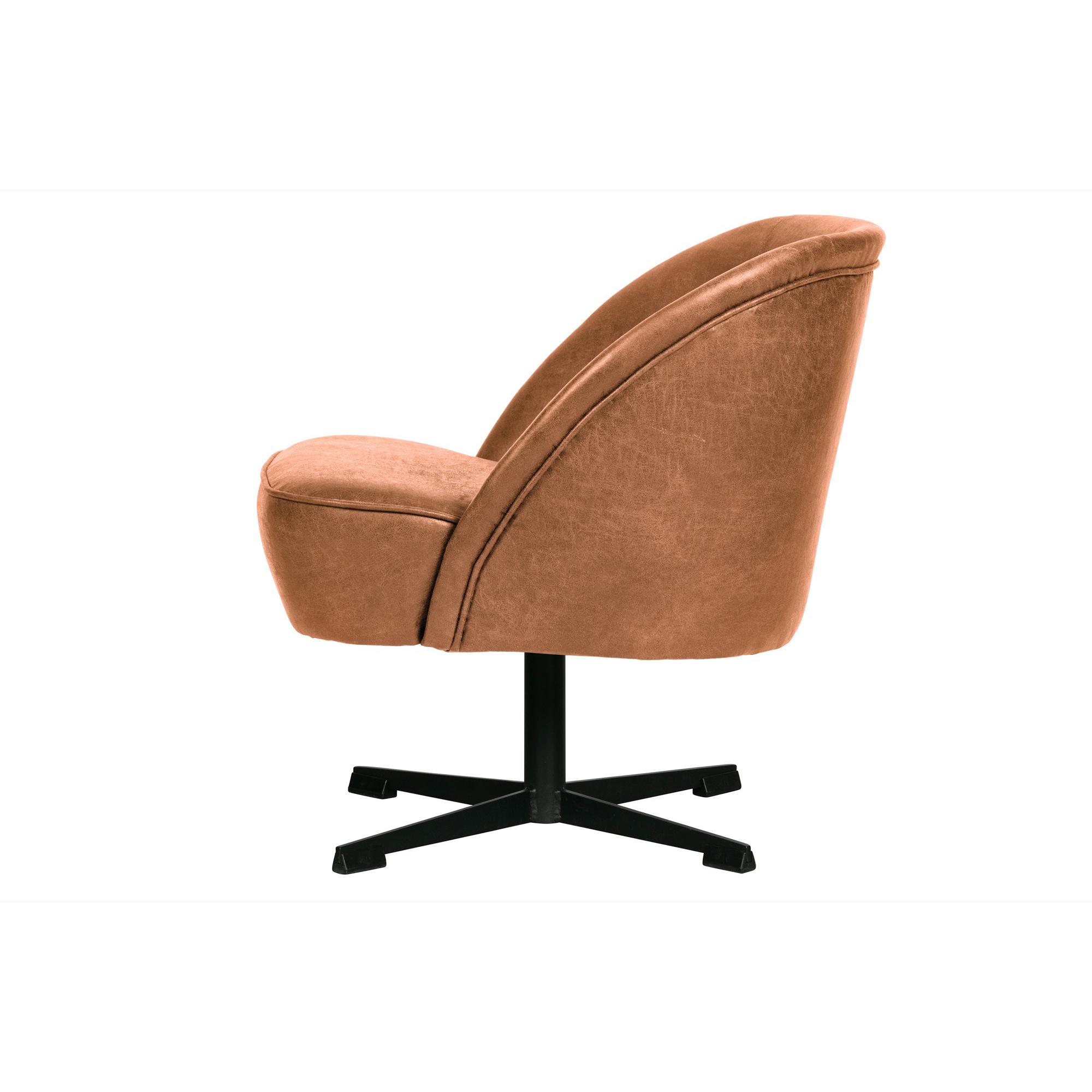  Vogue swivel lænestol læder - Cognac fra BePureHome i Læder (Varenr: 800217-B)