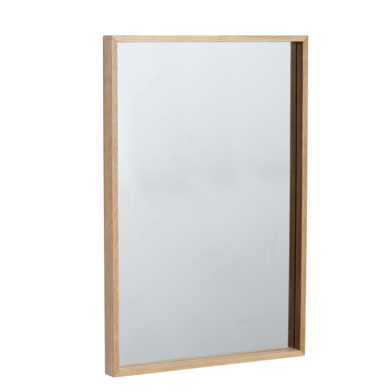 Hübsch Depth rektangulær egetræsspejl på 60x4x40 cm