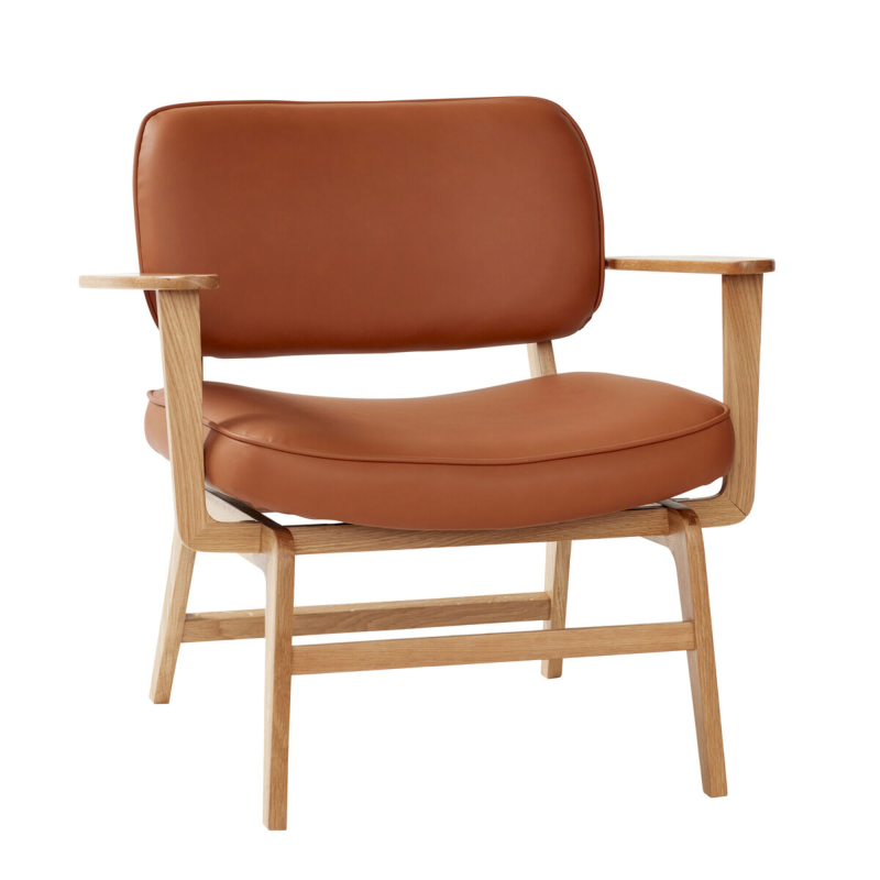 Haze - Loungestol i natur/brun microfiber/egetr