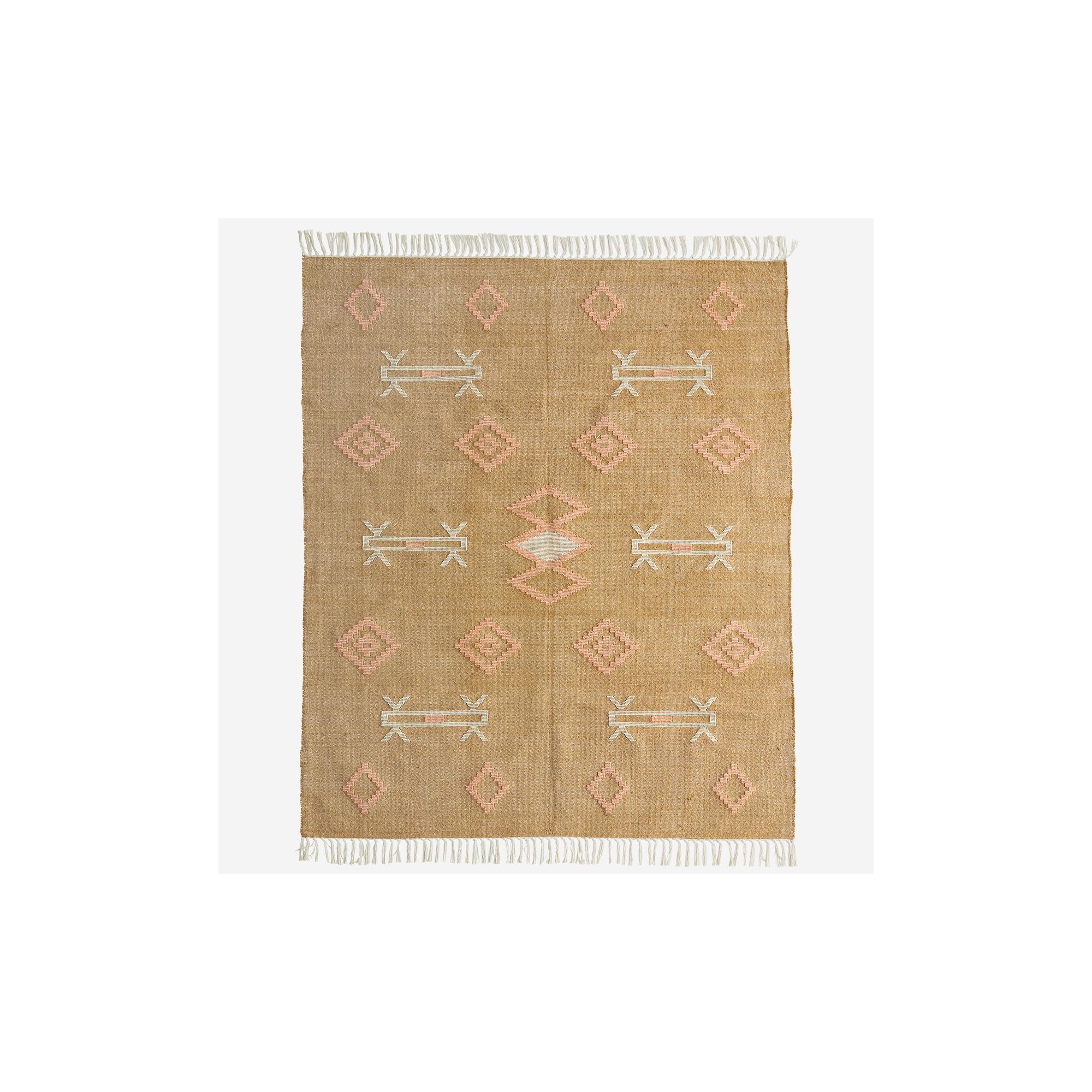  Handwoven cotton rug i Lilac, off white, peach fra Madam Stoltz i Cotton (Varenr: AI-7056)