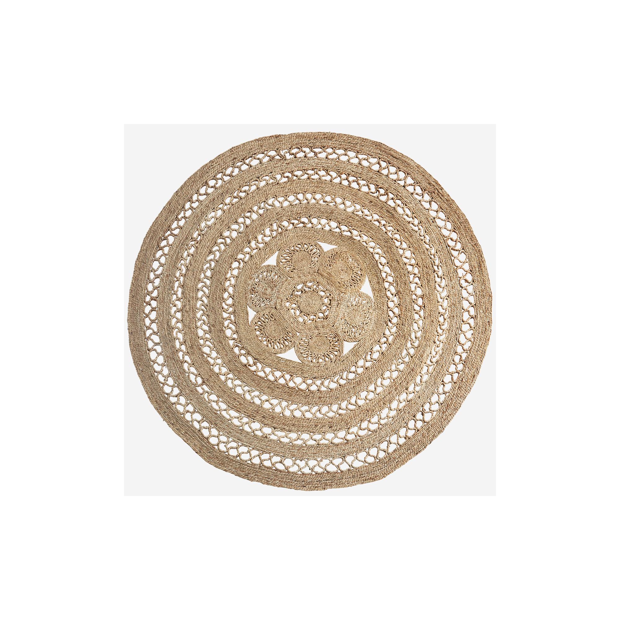  Round jute braided rug i Natural fra Madam Stoltz i Jute (Varenr: CJ-JB-102266)