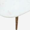  Marble coffee table w/ wooden legs i White, natural fra Madam Stoltz i Marble, wood (Varenr: M028)