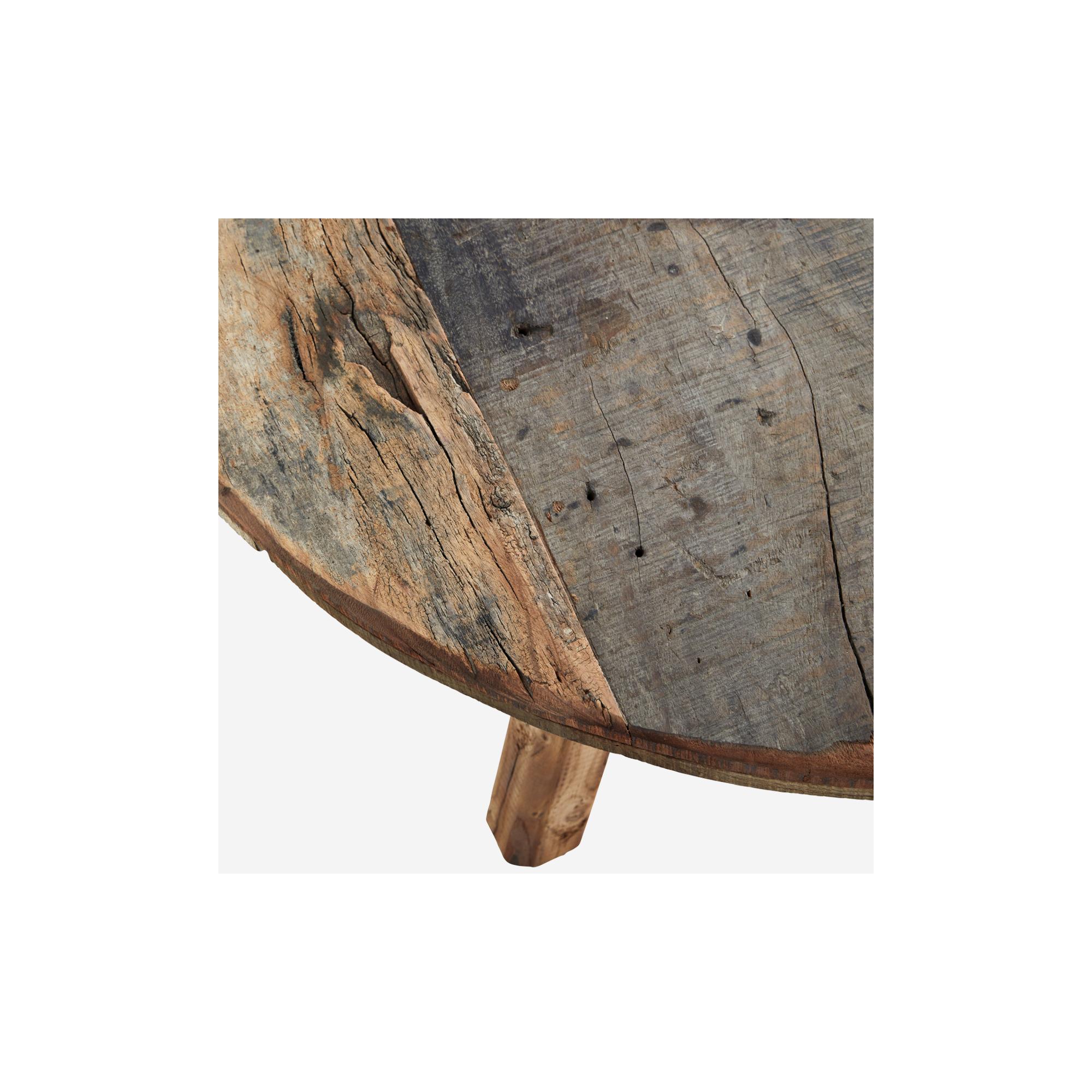  Round wooden coffee table i Natural fra Madam Stoltz i Recycled wood (Varenr: MD19)