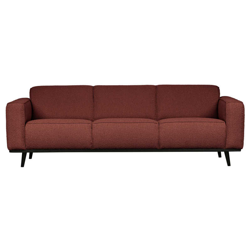 3-personers sofa WOOOD Statement kastanjebrun bouclé 100% polyester B230 cm