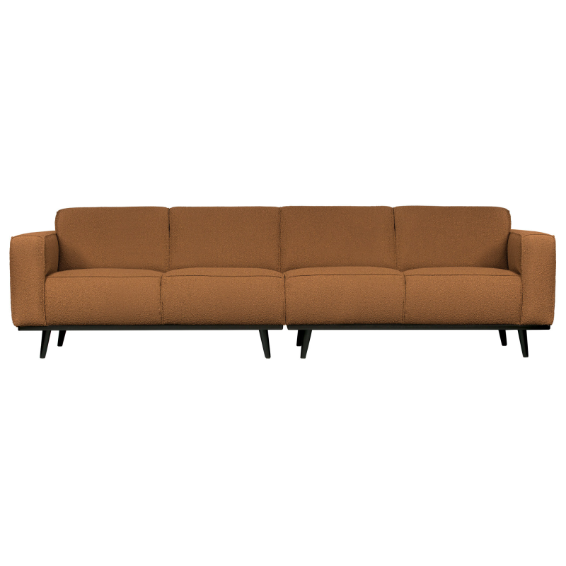 4-personers sofa WOOOD Statement, rødbrun bouclé 280x93x77 cm