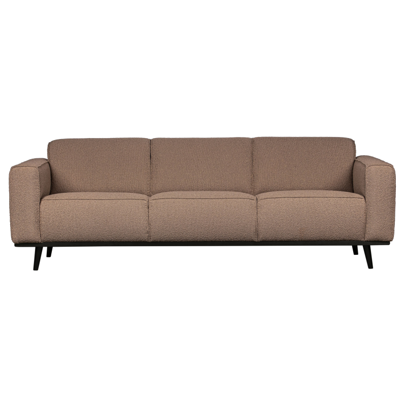 3-personers sofa WOOOD Statement bouclé nougat 230 cm, fjedrende sæde, høj slidstyrke