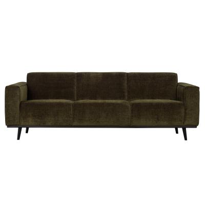  Statement 3-pers Sofa 230 cm Flat Rib - Warm Green fra BePureHome i Fløjl (Varenr: 377088-W)