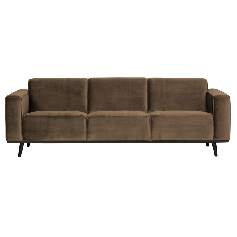 3-personers sofa WOOOD Statement taupe Jarra velour 100% polyester 230 cm Bonell-fjedre Martindale 100000