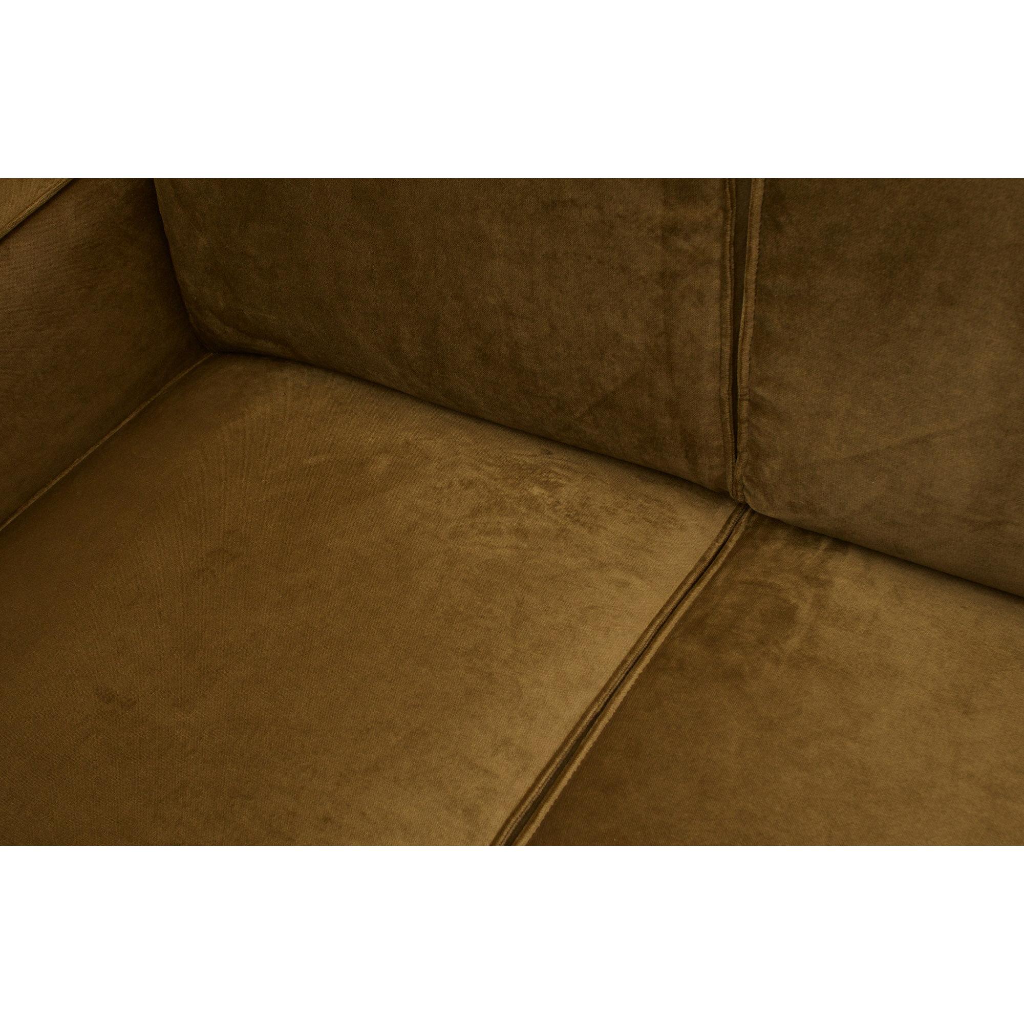  Statement Hjørnesofa Højrevendt Velour - Honey Yellow fra BePureHome i Velour (Varenr: 378655-14)