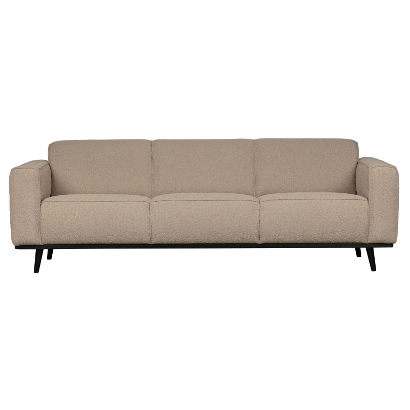 3-personers sofa WOOOD Statement, beige bouclé 230x93 cm, Bonell-fjedre, høj siddekomfort