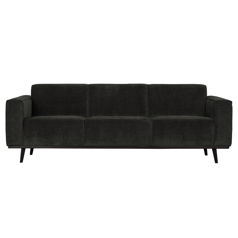 3-personers sofa WOOOD Statement fladribbet jacquard ribstof grafitgrå B230 cm