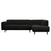  Statement Hjørnesofa Højrevendt Flat Rib - Graphite fra BePureHome i Fløjl (Varenr: 378655-G)