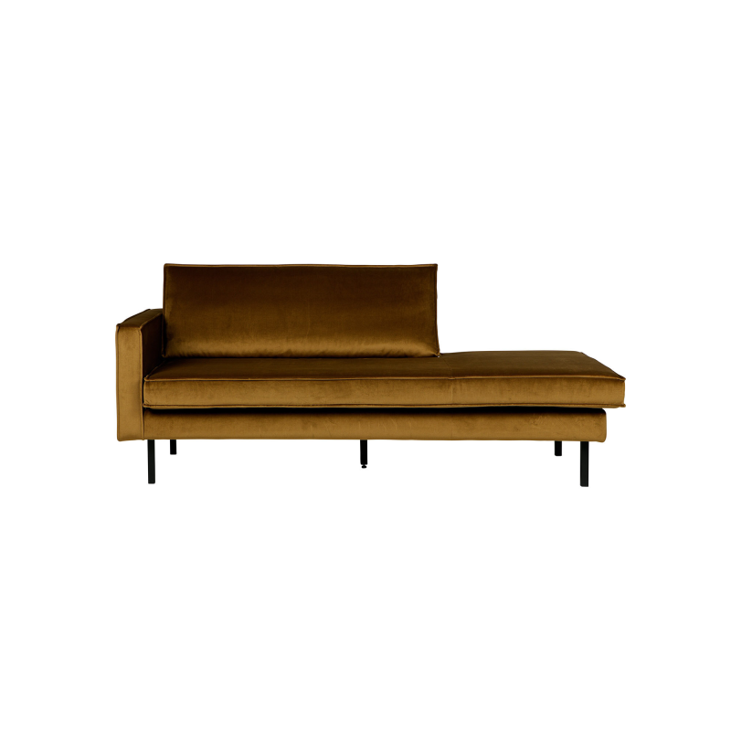 Daybed WOOOD Rodeo venstrevendt honninggul Jarra-velour 203 cm