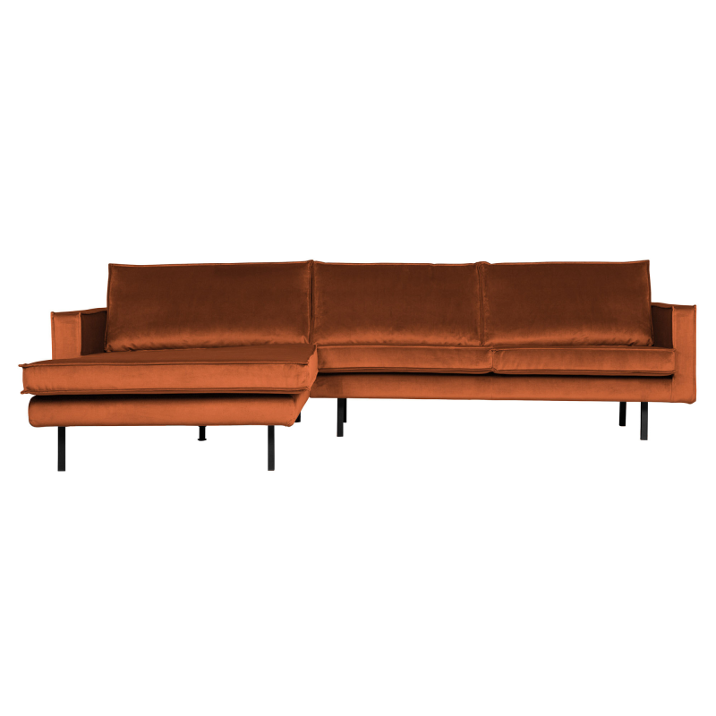 Loungesofa WOOOD Rodeo venstrevendt chaiselong 300 cm rust Jarra velour