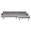  Rodeo Chaiselong Højrevendt Velour - Light Grey fra BePureHome i Velour (Varenr: 800902-149)