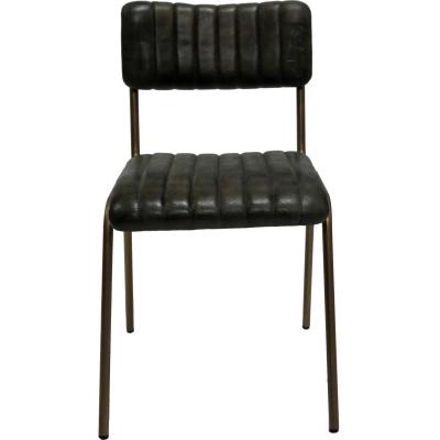  Diner stol med lædersæde - grøn fra Trademark Living i Jern (Varenr: MA0114)