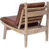  James loungestol med brune læderhynder fra Trademark Living i Acaciatræ (Varenr: M0215)