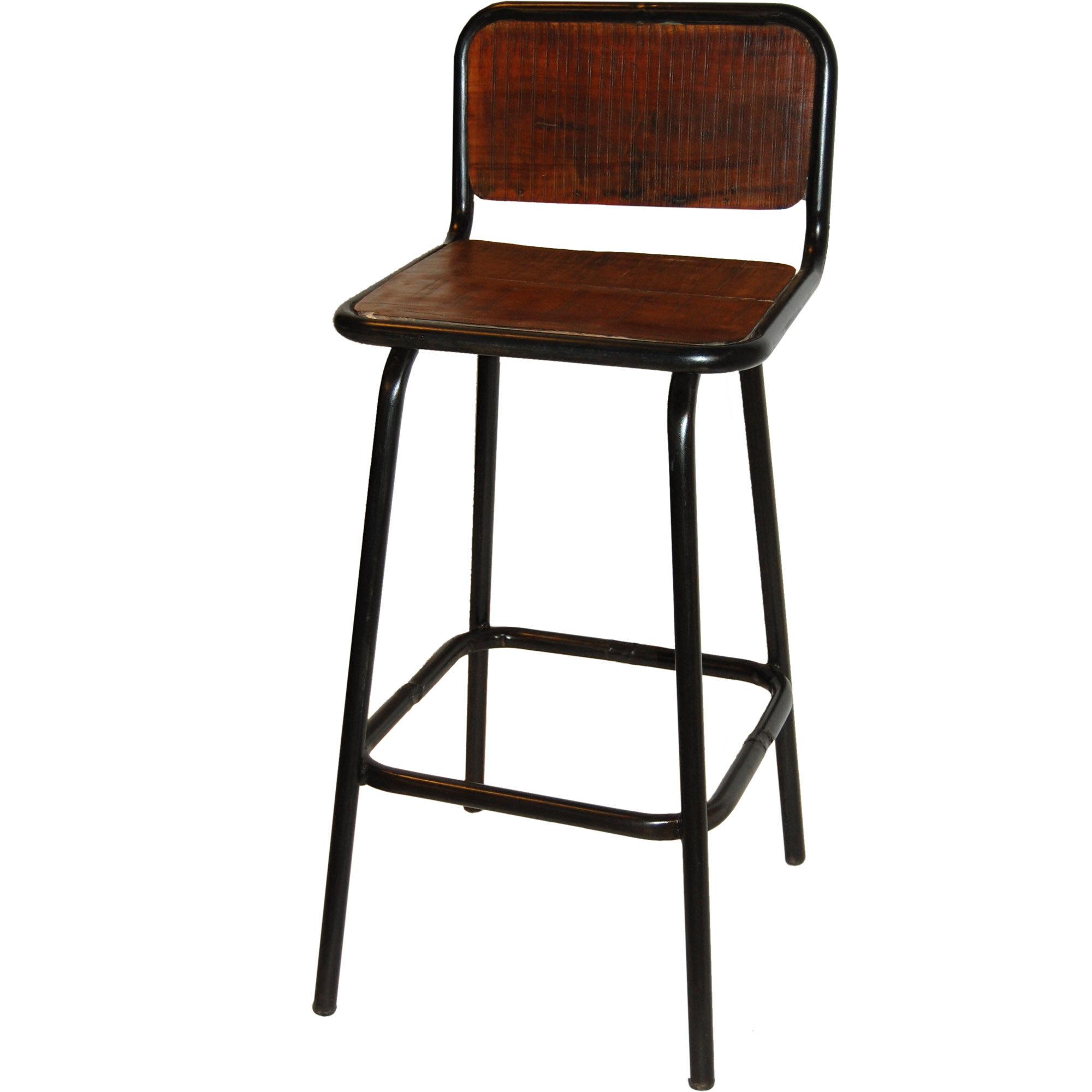 Helmer barstol med genbrugstræ fra Trademark Living i Jern (Varenr: SG110007)