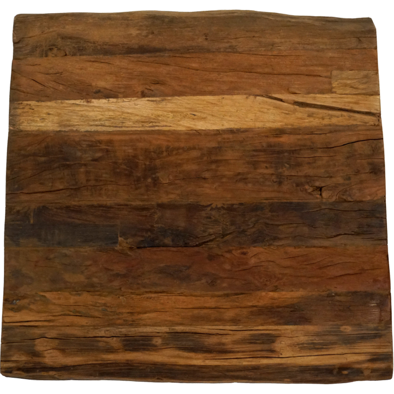Bullock bordplade i rustikt træ - kvadratisk