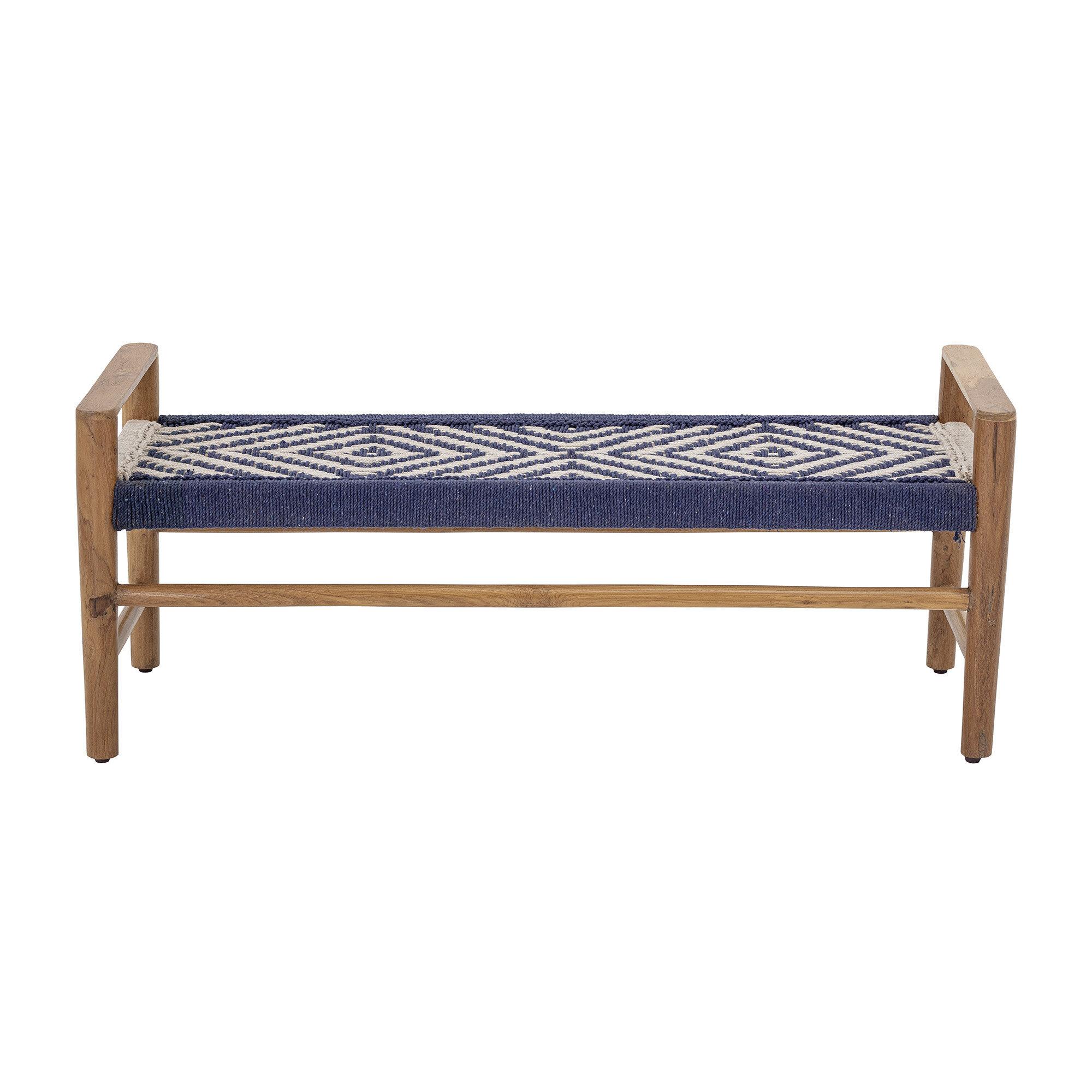  Salme Bænk - Blå - Teak fra Creative Collection by Bloomingville i Teak (Varenr: 82050155)