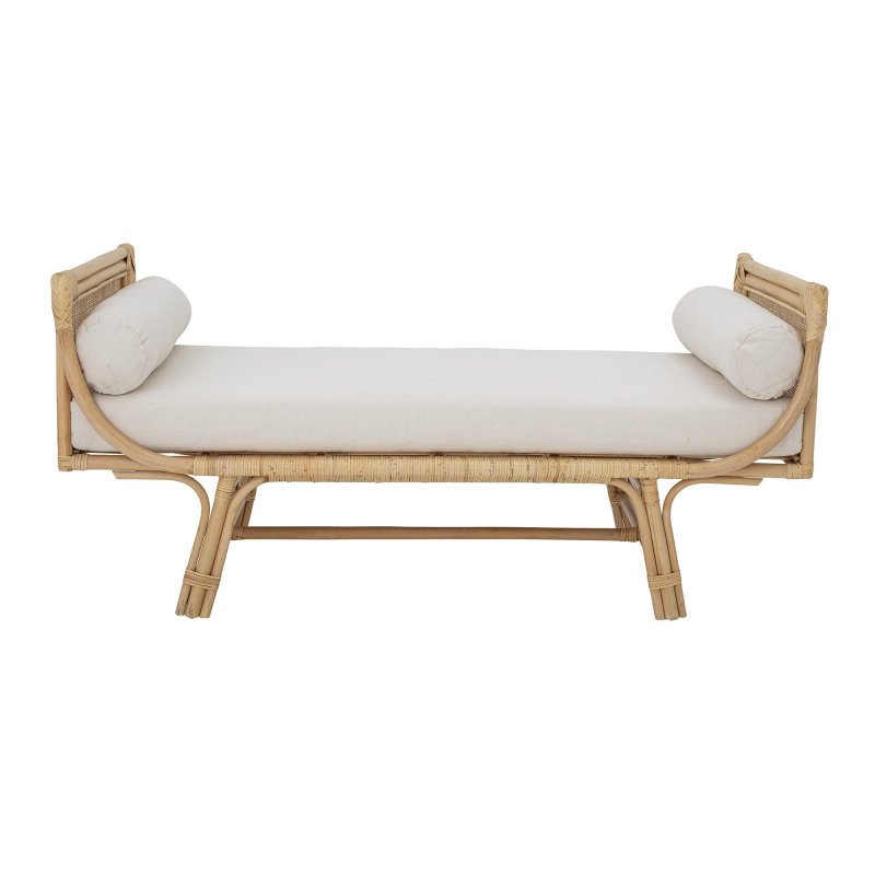 CREATIVE COLLECTION Manou daybed - natur bomuld og natur rattan (157x75)
