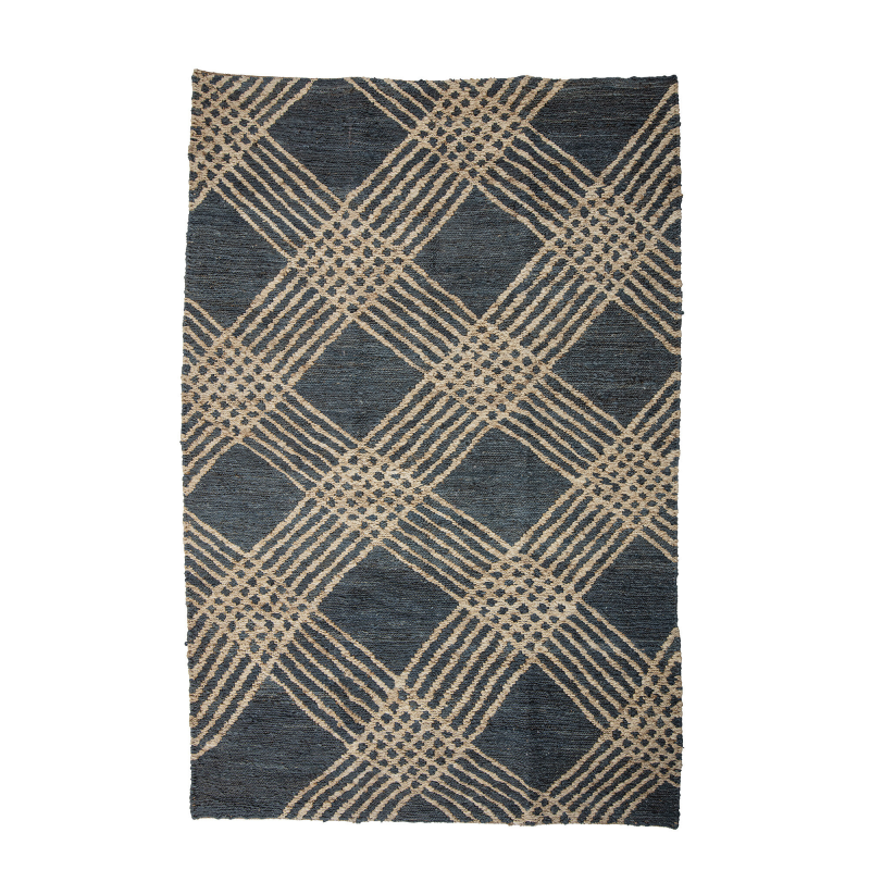 BLOOMINGVILLE Cat gulvtæppe, rektangulær - sort/natur jute (245x150)