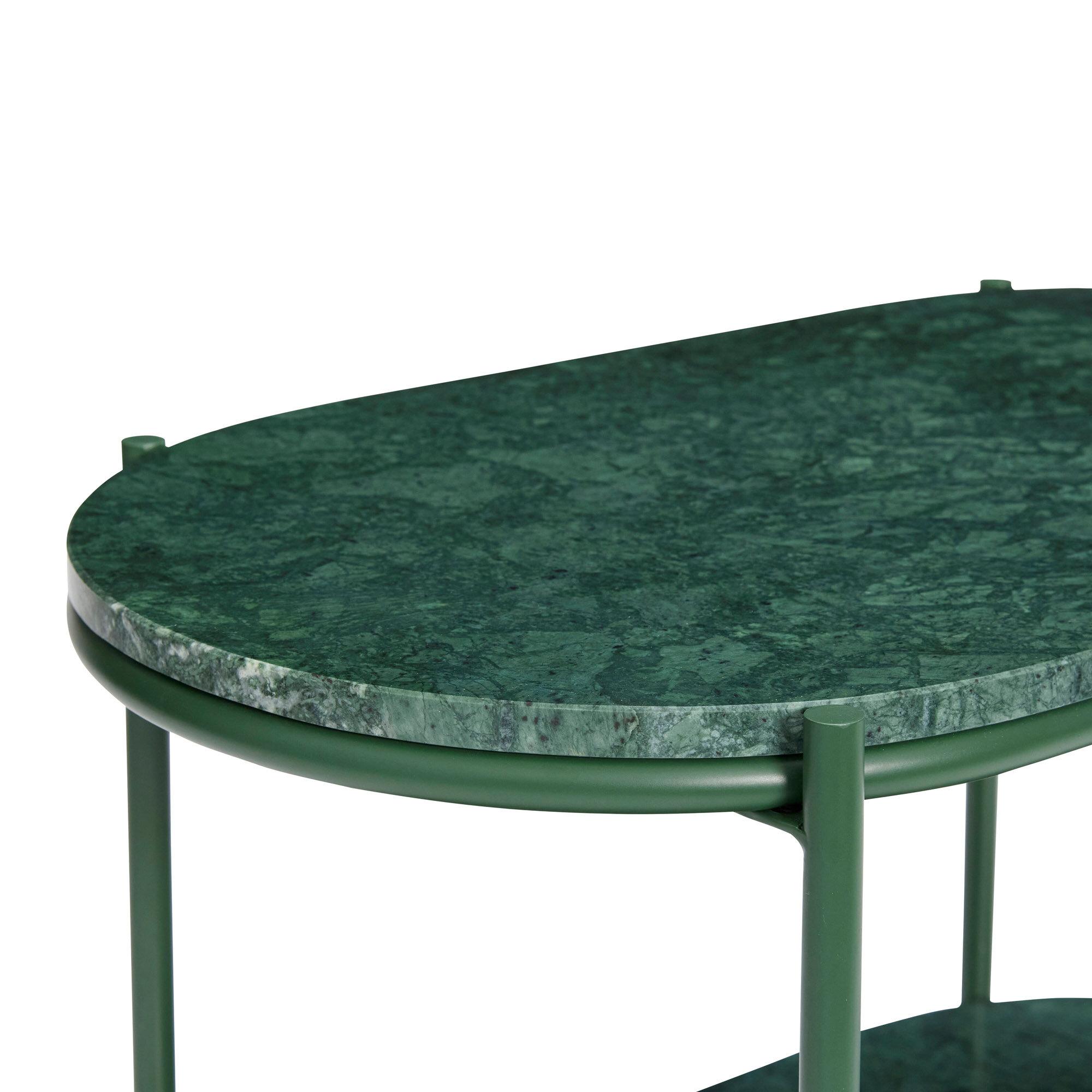  Nusa - Bord i metal/marmor, grøn fra Hübsch Interiør i Marmor, Stål (Varenr: 021408)