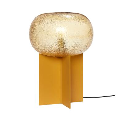  Bordlampe i glas, amber fra Hübsch Interiør i Glas, Metal (Varenr: 991412)