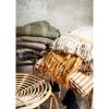  Printed Cotton Plaid W/ Tassels - Off White, Dark Honey, Sort fra Madam Stoltz i Bomuld, Polyester Vattering (Varenr: PP-35)