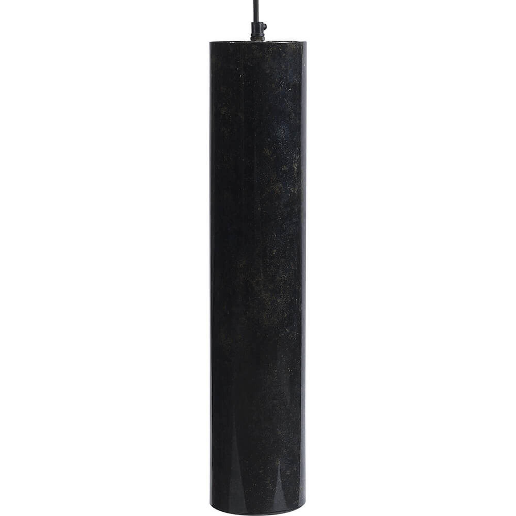  Jonah cylinderformet lampe L - mørkeblå marmoreret fra Trademark Living i Jern (Varenr: M08373)