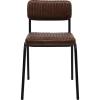  Diner stol - quiltet læder - mørkebrun fra Trademark Living i Jern (Varenr: MA0130)