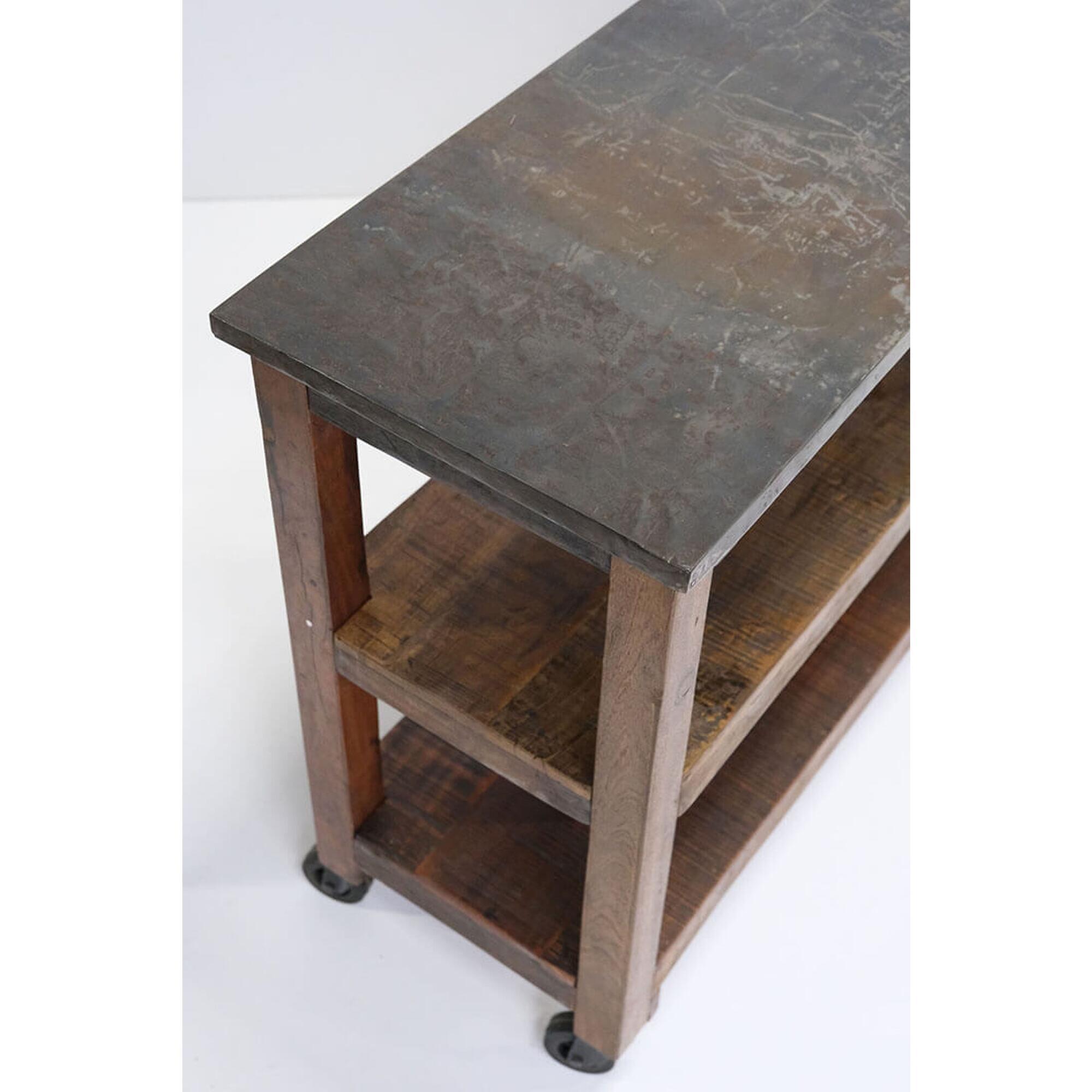  Konsolbord med metaltop - træ med patina fra Trademark Living i Jern (Varenr: SG06079)