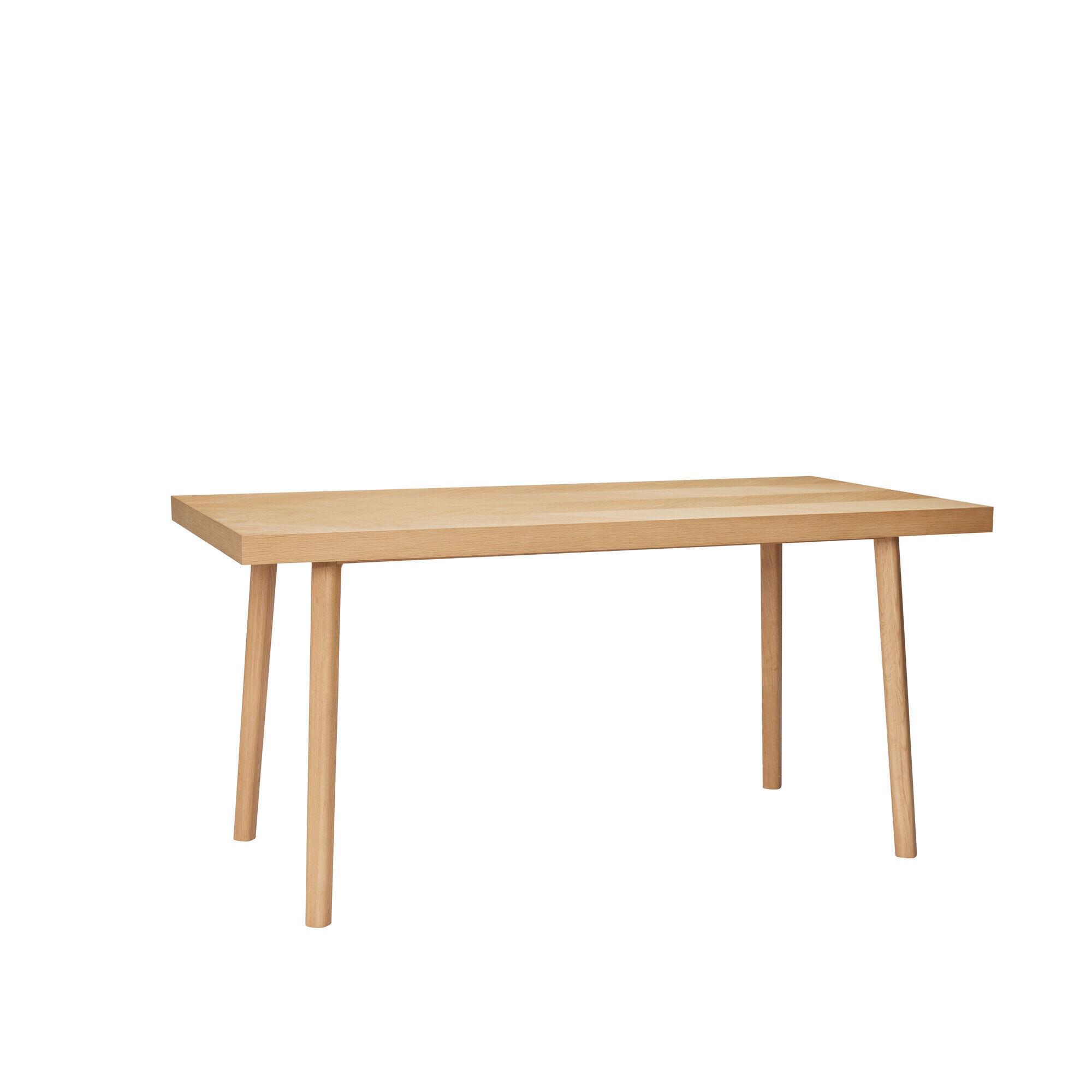  Herringbone Spisebord Lille - Natur fra Hübsch Interiør i MDF, Egetræsfiner, Egetræ (Varenr: 881612)