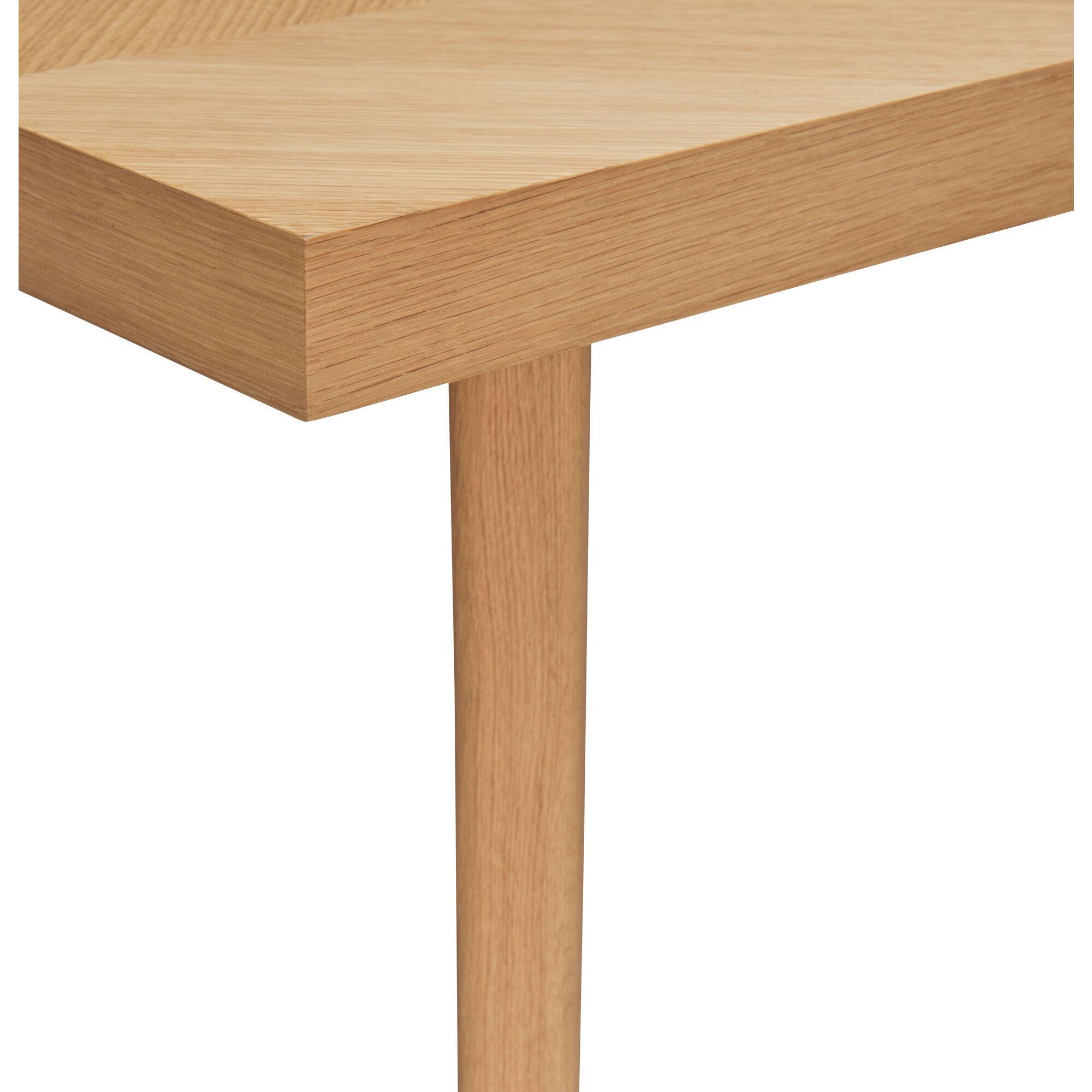  Herringbone Spisebord Lille - Natur fra Hübsch Interiør i MDF, Egetræsfiner, Egetræ (Varenr: 881612)