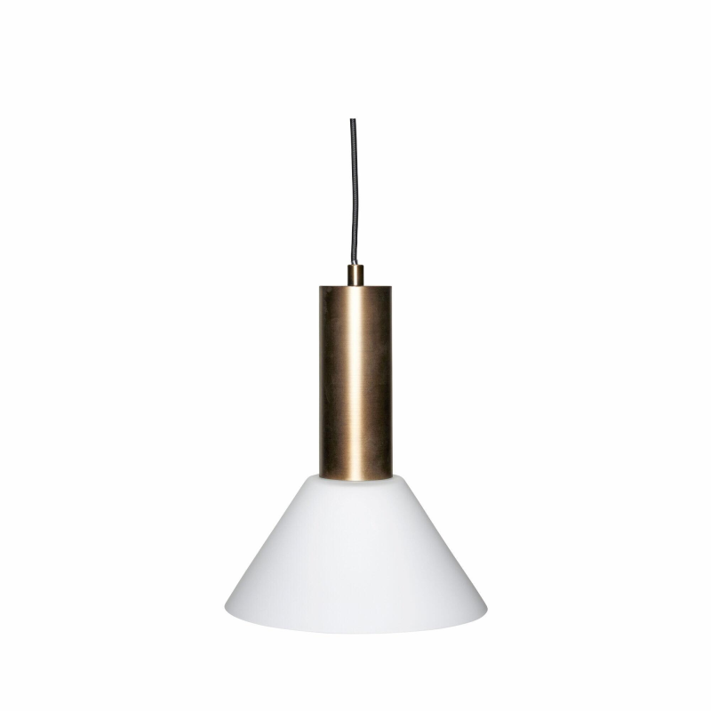 Contrast Loftslampe - Bruneret Messing, Hvid