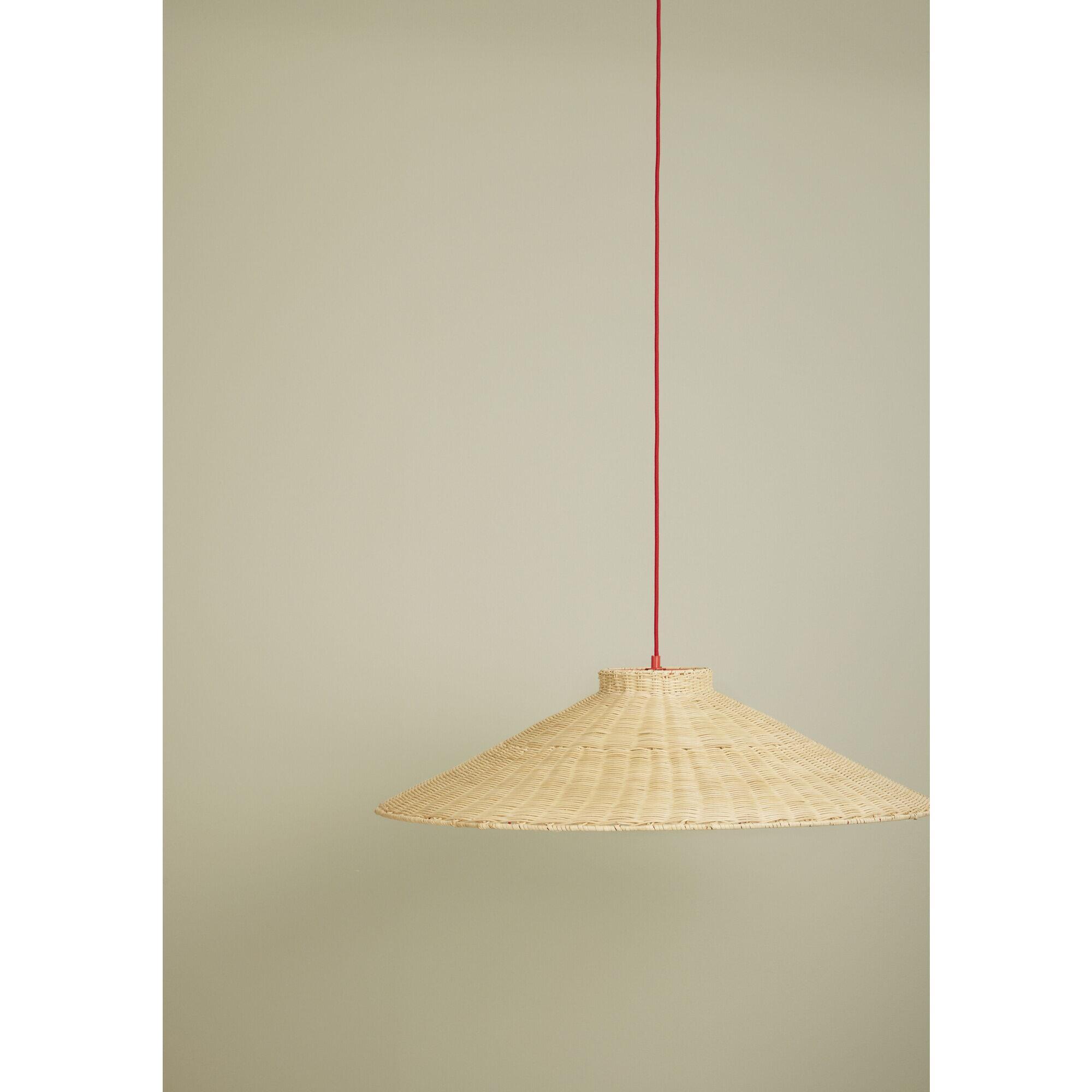  Chand Loftslampe Trapez - Natur, Rød fra Hübsch Interiør i Rattan (Varenr: 991601)