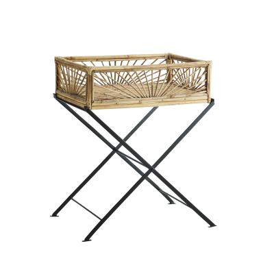  Sidebord i bambus - naturfarvet fra Madam Stoltz i Bambus, Jern (Varenr: 29946)