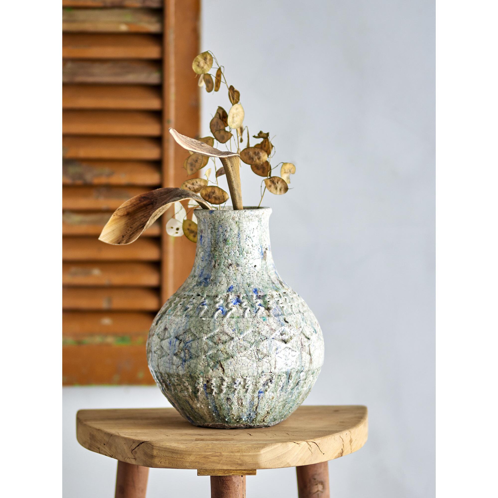  Niin Deko Vase - Blå fra Creative Collection by Bloomingville i Terrakotta (Varenr: 82060846)