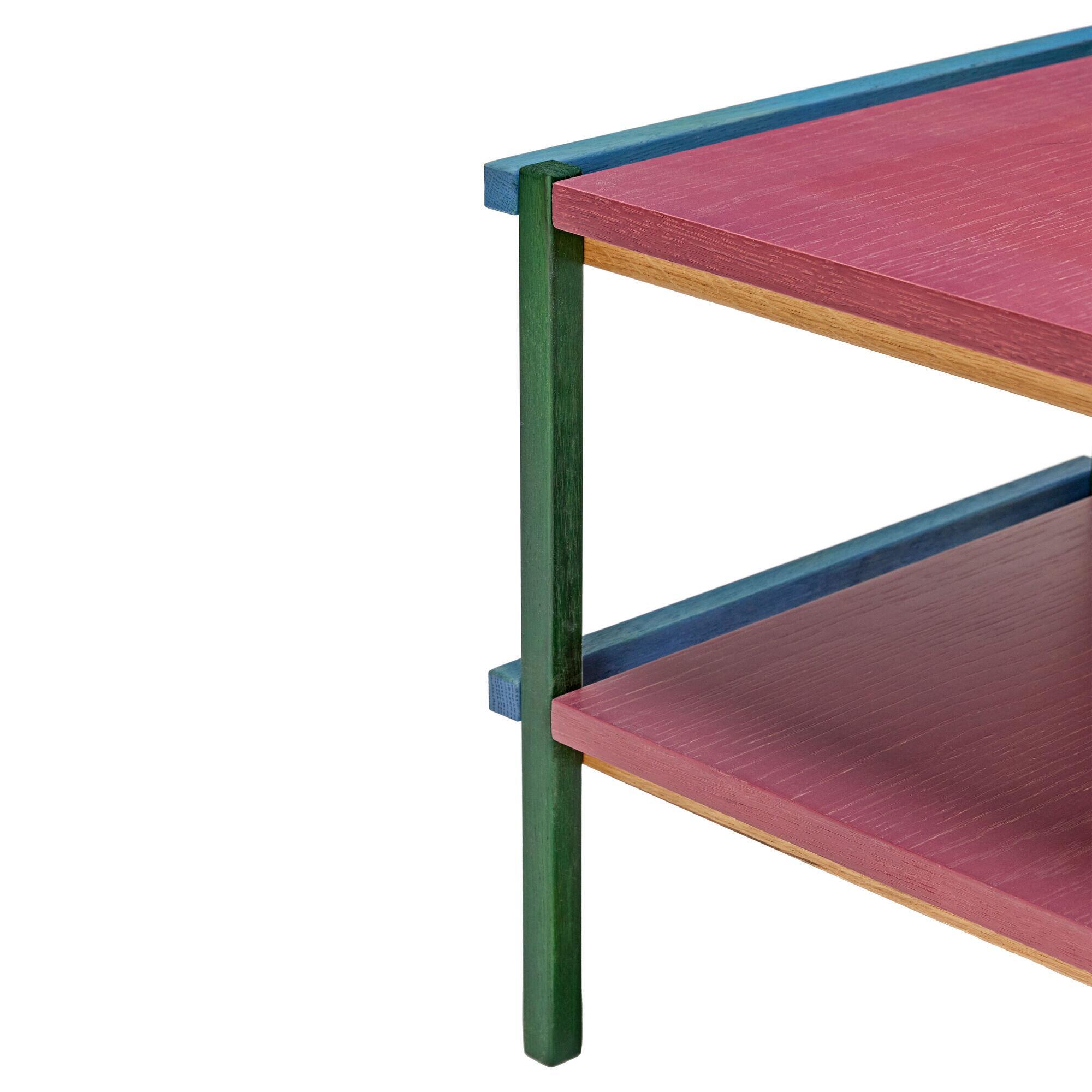  Crayon Sidebord - Blå, Burgundy, Grøn fra Hübsch Interiør i MDF, Egetræsfiner, Egetræ (Varenr: 021410)