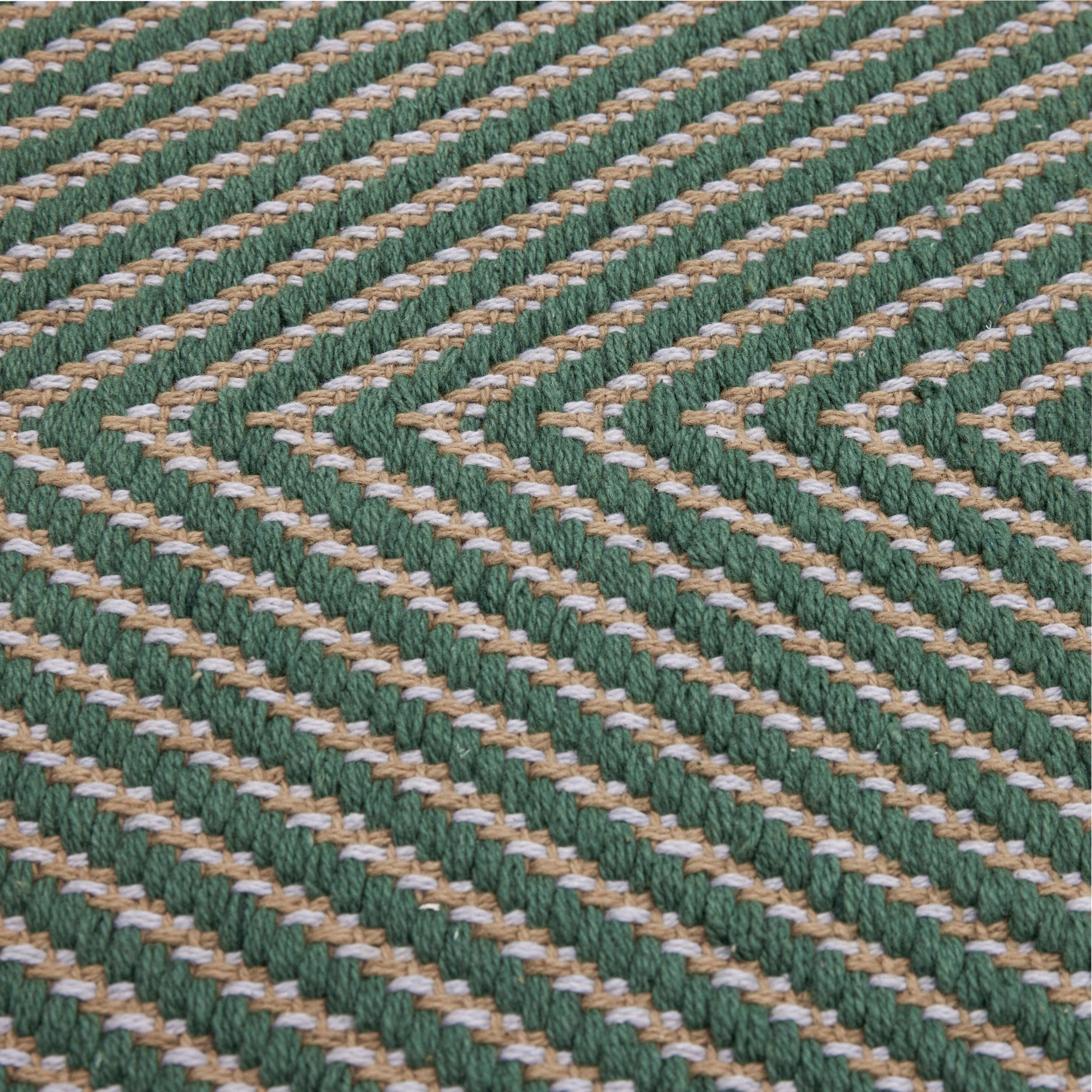  Mellow Tæppe - Grøn, Lyseblå, Okker fra Hübsch Interiør i Bomuld (100%) (Varenr: 701507)