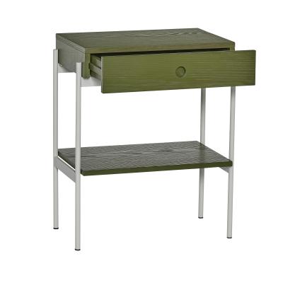  Noir Sengebord Grøn/Off white fra Hübsch Interiør i Askfiner, Jern, MDF (Varenr: 022002)